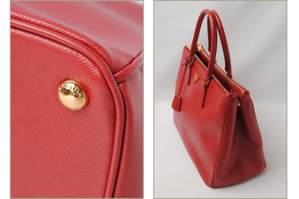 p 075 15 7 Prada 2way Handbag Saffiano Red