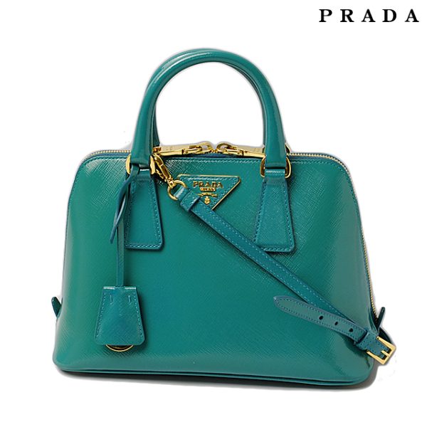 p 080 15 1 Prada Saffiano Patent Shoulder Bag Turchese