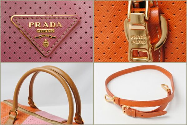 p 084 15 2 Prada Saffiano Fori Mini Bag Papaya Caramel