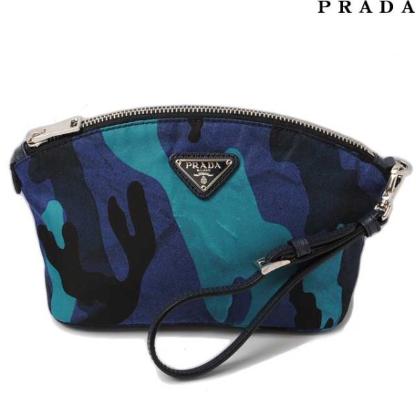 p 099 15 1 Prada Tessuto Camouflage Pouch Royal