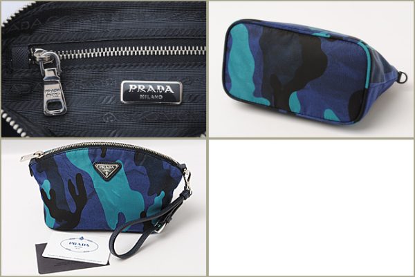 p 099 15 3 Prada Tessuto Camouflage Pouch Royal