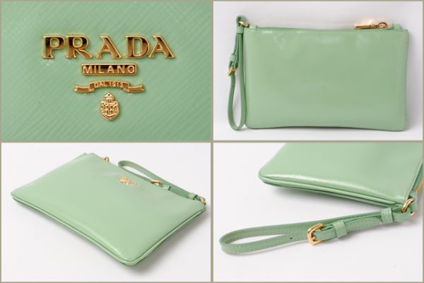 p 16 001 2 Prada Flat Pouch Strap Saffiano Bag Aqua Green