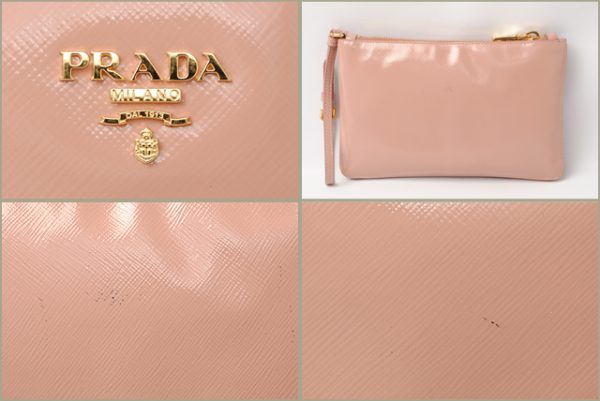 p 16 002 2 Prada Flat Pouch Strap Saffiano Bag Pink Beige