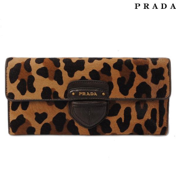 p 16 003 1 Prada Cavallino Harako Long Wallet Sabbia Leopard Print