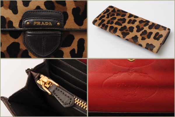 p 16 003 2 Prada Cavallino Harako Long Wallet Sabbia Leopard Print