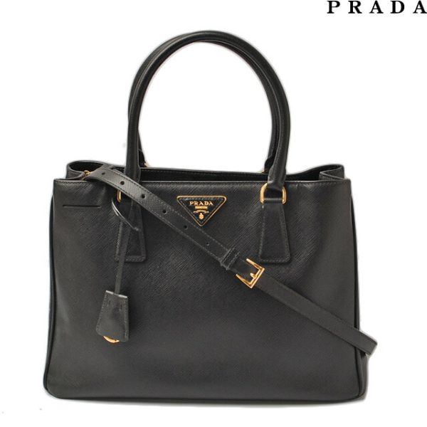 p 16 005 1 Prada 2Way Saffiano Handbag Nero