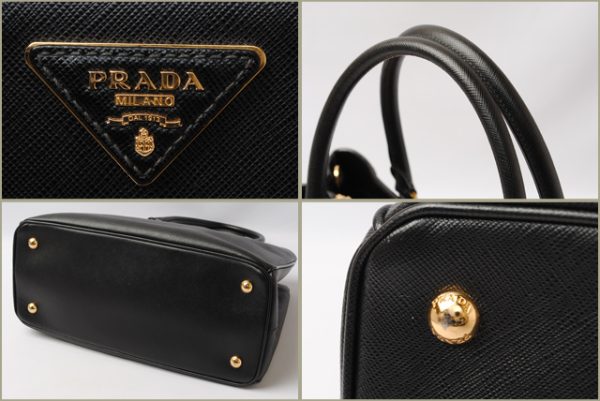 p 16 005 2 Prada Two Way Handbag Saffiano Black