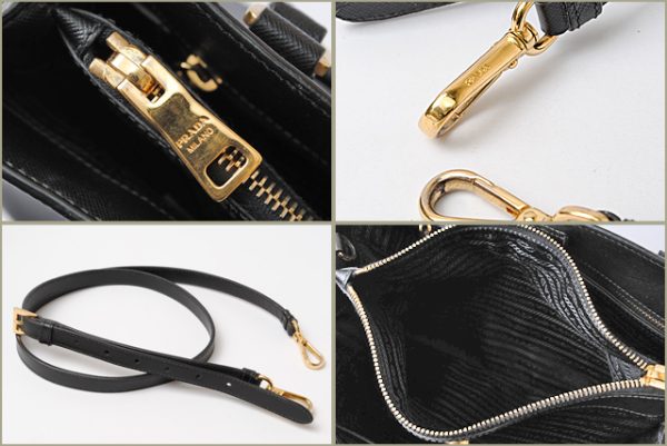 p 16 005 3 Prada Two Way Handbag Saffiano Black