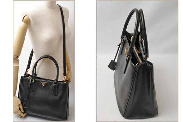 p 16 005 5 Prada 2Way Saffiano Handbag Nero