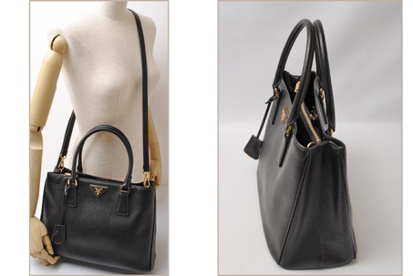 p 16 005 5 Prada Two Way Handbag Saffiano Black