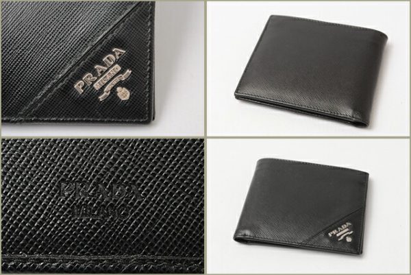 p 16 007 5 Prada Folding Wallet Saffiano Black