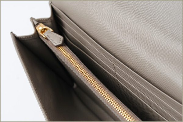 p 16 009 3 Prada Long Wallet Clutch Saffiano Greige