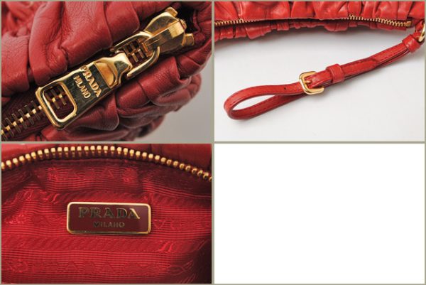 p 16 0094 3 Prada Clutch Bag Strap Lambskin Bag Rouge Red