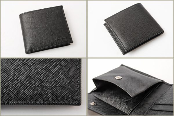 p 16 0150 3 Prada Folding Wallet Saffiano Nero