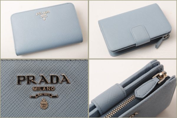 p 16 0159 4 Prada Folding Wallet Saffiano Metal Astrale