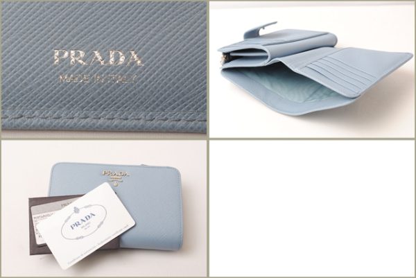 p 16 0159 5 Prada Folding Wallet Saffiano Metal Astrale