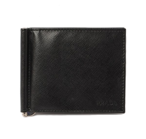 p 16 017 1 Prada Folding Wallet Saffiano Bag Black