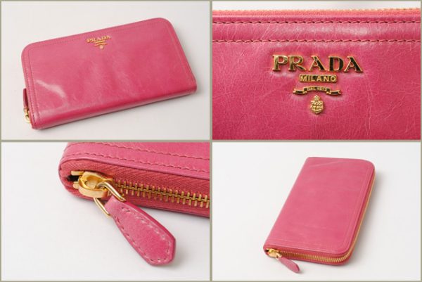 p 16 021 2 Prada Vitello Shine Long Wallet Peonia