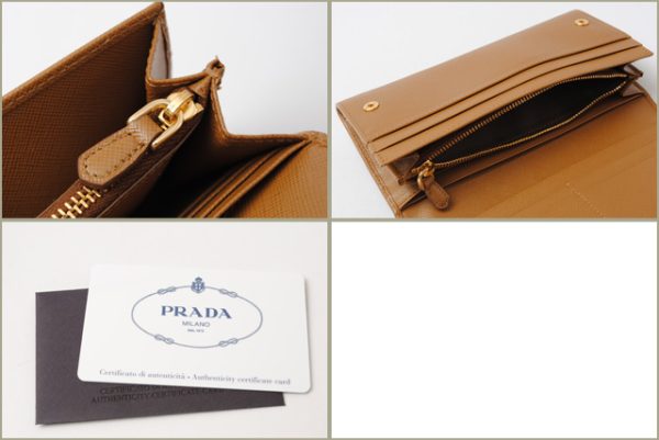 p 16 024 4 Prada Saffiano Metal Long Wallet Caramel