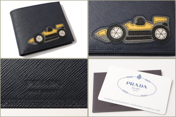 p 16 035 2 Prada Folding Wallet Saffiano Blue