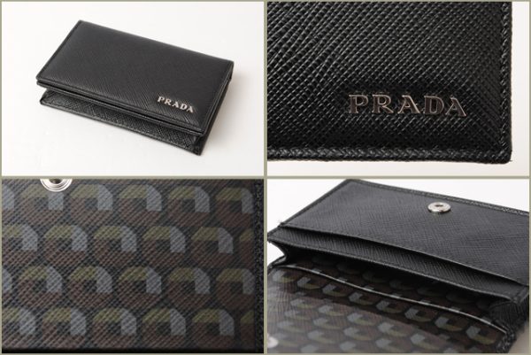 p 16 045 3 Prada Card Case Saffiano Bag Black