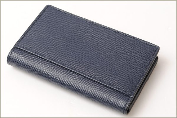 p 16 052 3 Prada Card Case Saffiano Stripe Baltico Blue