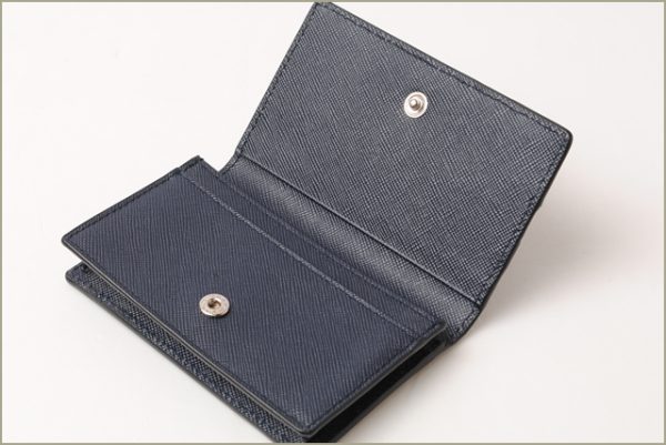 p 16 052 4 Prada Card Case Saffiano Stripe Baltico Blue