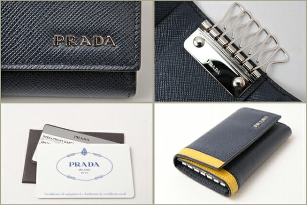 p 16 054 2 Prada Key Case Saffiano Blue