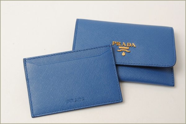 p 16 058 2 Prada Card Case Saffiano Metal Bag Blue