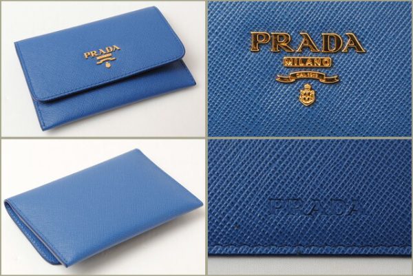 p 16 058 3 Prada Card Case Saffiano Metal Bag Blue