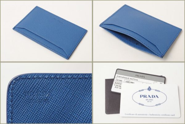 p 16 058 4 Prada Card Case Saffiano Metal Bag Blue