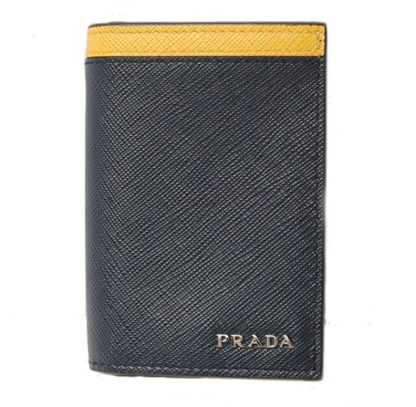 p 16 085 1 Prada Card Case Saffiano Riga Bag Blue