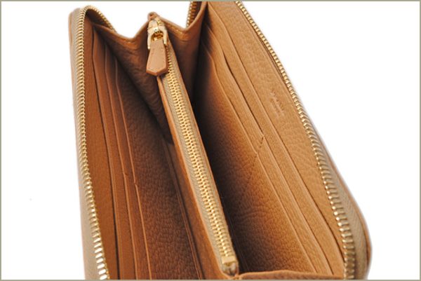 p 16 087 3 Prada Long Wallet Natural