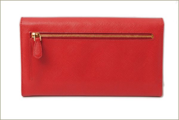 p 16 100 3 Prada Long Wallet Clutch Saffiano Red