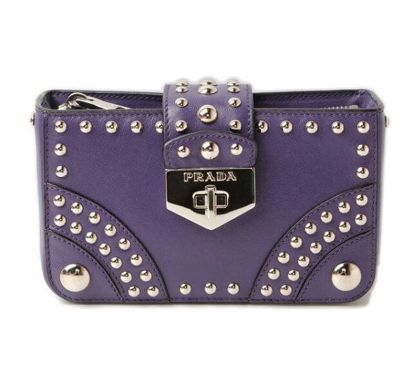 p 16 106 1 Prada Mini Pouch Studded Calf Bag Purple