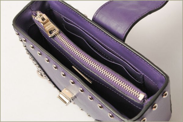 p 16 106 5 Prada Mini Pouch Studded Calf Bag Purple