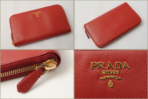 p 16 110 3 Prada Saffiano Metal Long Wallet Fuoco