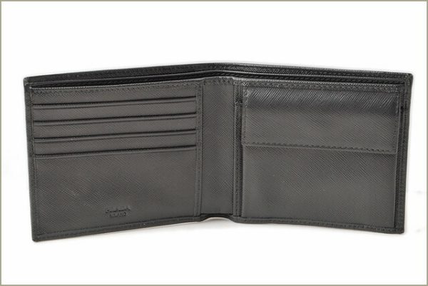 p 16 114 2 Prada Saffiano Folding Wallet Nero