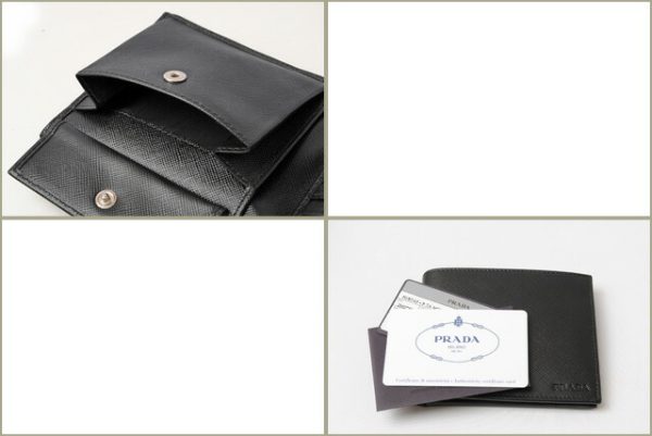 p 16 114 5 Prada Saffiano Folding Wallet Nero