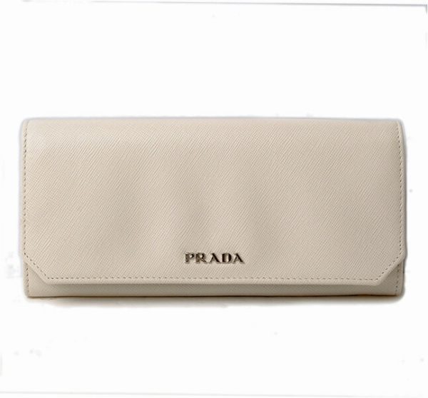 p 16 124 1 Prada Long Wallet Saffiano Corner Talco Nero