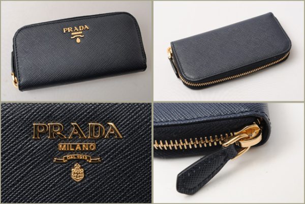 p 16 130 4 Prada Key Case Saffiano Blue