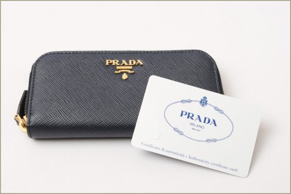 p 16 130 5 Prada Key Case Saffiano Blue