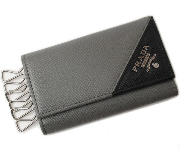 p 16 170 1 Prada Key Case Saffiano Metal Mercurio Nero