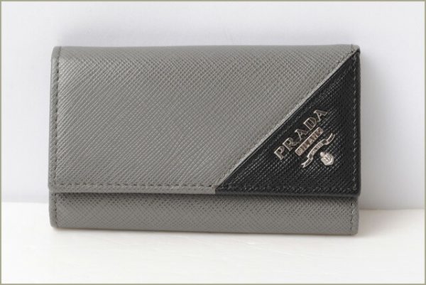 p 16 170 2 Prada Key Case Saffiano Metal Mercurio Nero