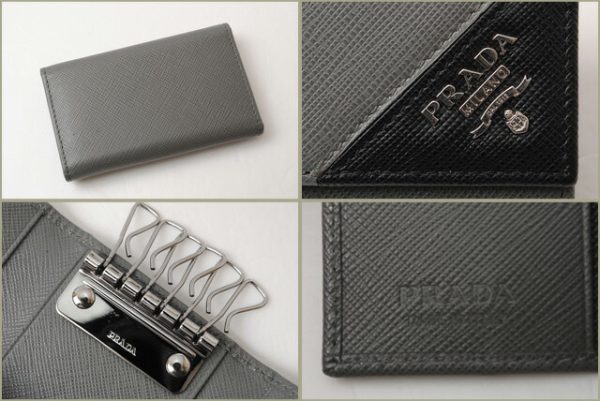 p 16 170 4 Prada Key Case Saffiano Metal Mercurio Nero