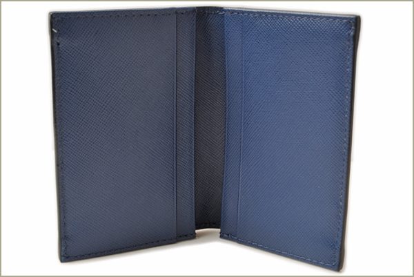 p 16 174 2 Prada Card Case Saffiano Blue Black