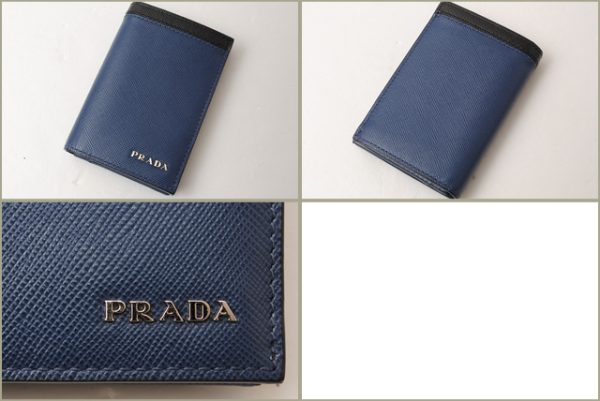 p 16 174 4 Prada Card Case Saffiano Blue Black