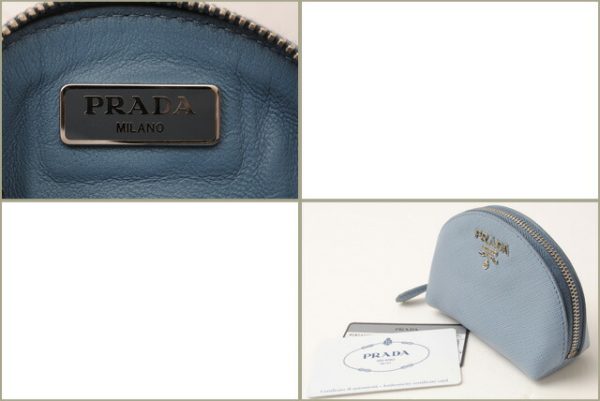 p 16 181 4 Prada Key Ring Saffiano Metal Coin Case Astrale