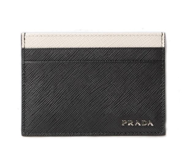 p 16 204 1 Prada Line Saffiano Card Case Nero Talco