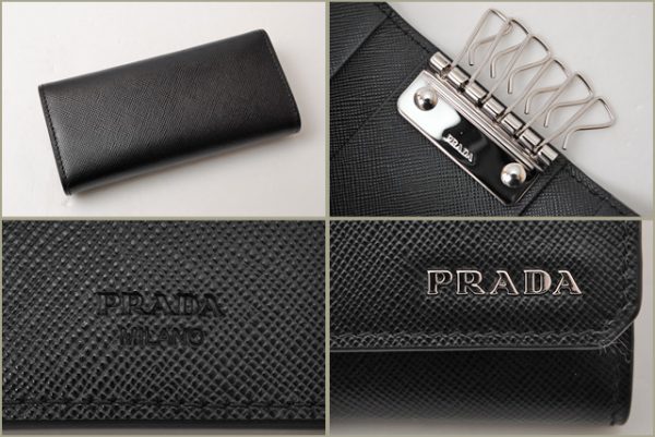 p 16 212 4 Prada Corner Saffiano Key Case Nero